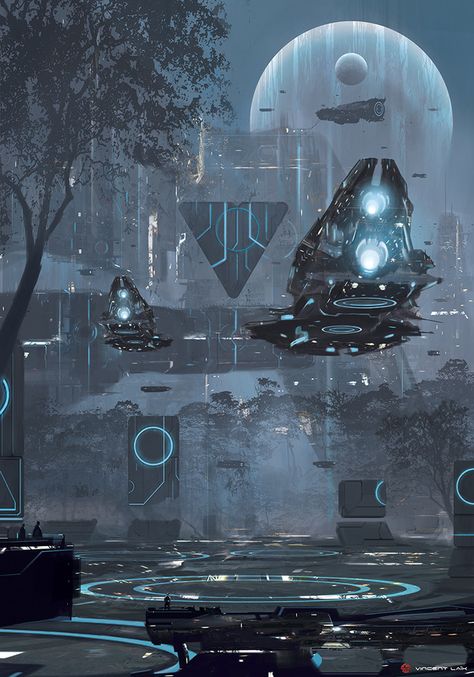 Paradis Sombre, Concept Art Landscape, Sci Fi Landscape, Sci Fi Environment, Art And, Futuristic Background, Landscape Concept, Cyberpunk City, Fantasy City