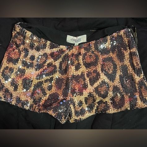 Charlotte Russe Cheetah Sequin Shorts Cheetah Shorts, Leopard Shorts, Sequin Shorts, Sabrina Carpenter, Concert Outfit, Charlotte Russe, Printed Shorts, Halloween Costume, Sequin