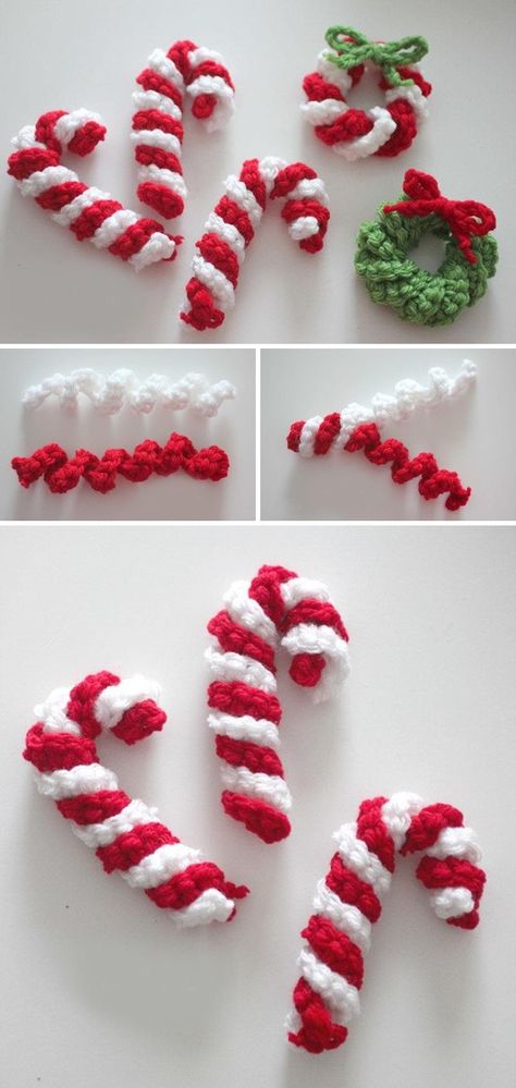 Easy Beginner Christmas Crochet, Crochet Christmas Cookies Free Pattern, Crochet Christmas Decorations Easy, Crochet Winter Decoration, Crochet Christmas Cookies, Christmas Aesthetic Crafts, 15 Minute Crochet Projects, Christmas Diy Aesthetic, Christmas Crochet Easy