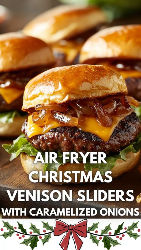 Venison Sliders Recipes, Prime Rib Burger Sliders, Pork Burger Recipes, Air Fryer Venison, Venison Tenderloin Marinade, Venison Sliders, Rib Burger, Pork Burgers Recipes, Venison Backstrap Recipes