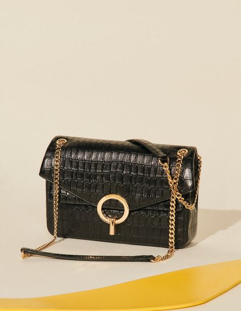 Winter Bags, Service Women, Sandro Paris, Small Bags, Embossed Leather, Chain Strap, Women Collection, Patch Pocket, Camera Bag