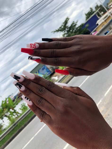 Nike Acrylic Nails, Nike Nails Designs, Jordan Nails, Nike Nails, Nails Painted, Nail Trend, Glamour Nails, Cute Acrylic Nail Designs, Nail Style