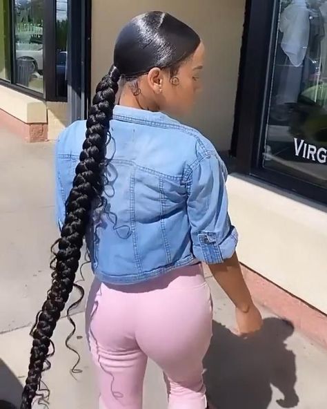 Ponytail Hairstyle Ideas, Sleek Braid, Sleek Braided Ponytail, Black Ponytail, Braided Pony, Natural Hair Bun Styles, Weave Ponytail Hairstyles, Sleek Ponytail Hairstyles, Ponytail Hairstyle