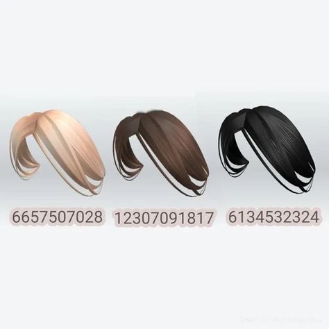 Bloxburg Hair Codes, Brown Hair Roblox Id, Brown Hair Bangs, Brunette Bangs, Brown Hair Roblox, Pelo Cafe, Preppy Decal, Bloxburg Outfits, Brookhaven Codes