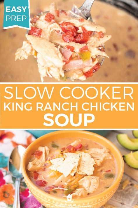 Chicken Soup Crock Pot, King Ranch Chicken Soup, Ranch Soup, Ranch Chicken Soup, Chicken Soup Easy, Soup Crock Pot, King Ranch Chicken, Chicken Ideas, Soup Easy