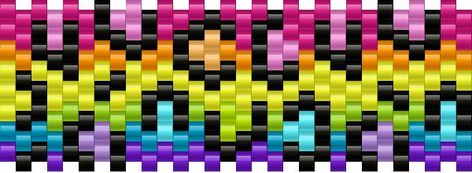 Rainbow Kandi Pattern, Multistitch Kandi Pattern, Small Kandi Cuff Patterns, Kandi Ideas Pattern, Kandi Templates, Kandi Cuff Patterns, Kandi Inspo, Diy Kandi Bracelets, Kandi Cuffs