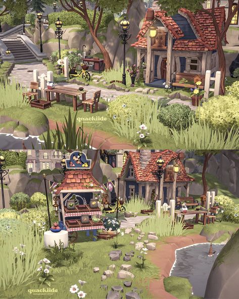 Disney Dreamlight Valley Goofy House, Dreamlight Valley Design Ideas Peaceful Meadow, Dreamlight Valley House Ideas, Disney Dreamlight Valley Meadow, Dreamlight Valley Forest, Disney Dreamlight Valley House Ideas, Dreamlight Valley House, Disney Dream Light Valley Ideas, Disney Dreamlight Valley Decoration