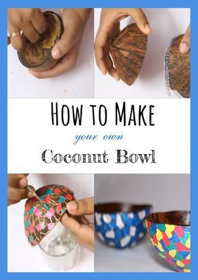 DIY crafts: How to make your own coconut bowl - Granny's Tips Coconut Decoration, Coconut Shell Crafts, Diy Coconut, Coconut Bowls, Shells Diy, Diy Instruments, Coconut Bowl, Diwali Craft, Shell Crafts Diy