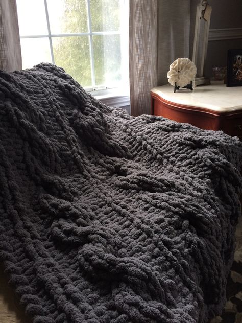 Dark Gray “Cable Knit” Throw Blanket Dark Blanket Aesthetic, Grey Blanket Aesthetic, Dark Academia Throw Blanket, Black Blanket Aesthetic, Knit Blanket Aesthetic, Cozy Blanket Aesthetic, December Vibes, Blanket Aesthetic, Tiktok Inspiration