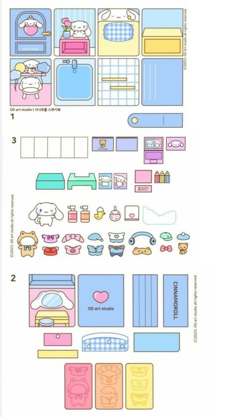 Printable Diy Crafts, Kuromi And Melody, Kawaii Diy Crafts, Diy Hello Kitty, Happy Nurses Week, Sticker Design Inspiration, Doll Template, Hello Kitty Crafts, Paper Doll House