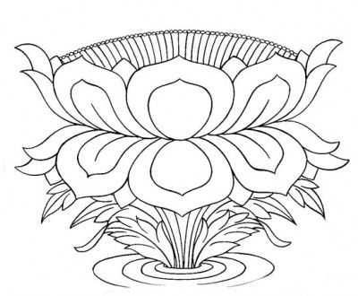 Tibetan Buddhist Line Art - Sacred Lotus 01 - Buddhist eLibrary Lotus Drawing, Buddha Drawing, Buddhist Artwork, Buddhist Iconography, Sacred Lotus, Kerala Mural Painting, Temple Art, Thangka Painting, Tibetan Art