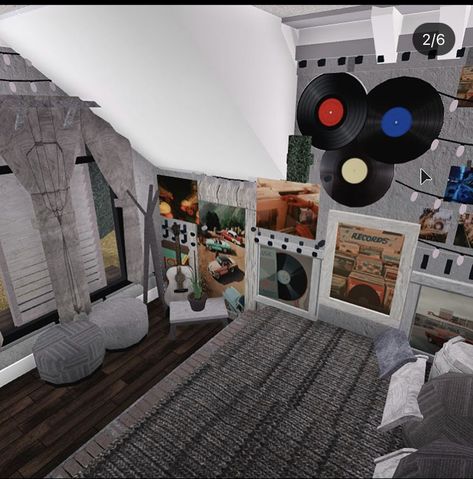 Bloxburg Music Room Ideas, Bloxburg Decor, Bloxburg Designs, Bloxburg Cottage, Bloxburg Homes, Bloxburg Rooms, Roblox Hacks, Blox Burg, Music Bedroom