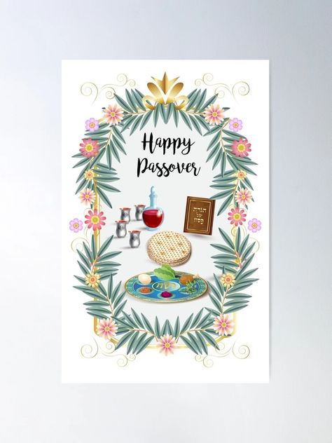 "Happy Passover Translate from Hebrew Text, Passover Festival Jewish Holiday Traditional Symbols Pesach Seder Decoration Hand Drawn. Kosher for Passover" Poster for Sale by sofiartmedia | Redbubble Pesach Seder, Kosher For Passover, Happy Passover, Passover Seder, Red Wine Bottle, Jewish Holiday, Shirt Print Design, Passover, Design Collection