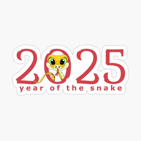 2025 Logo, Year Of Snake, Snake Sticker, Sticker Cartoon, Chinese Holidays, Chinese New Year Decorations, Year Of The Snake, Decorate Notebook, Mid Autumn Festival