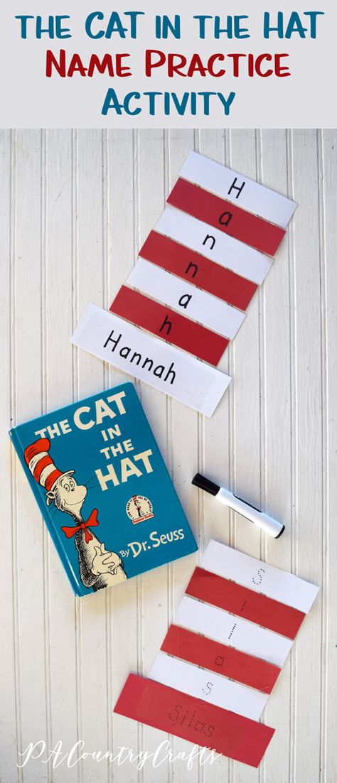 Cat In The Hat Lesson Plans Preschool, The Cat And The Hat Craft, Dr Suess Fine Motor Activities, Cat In The Hat Book Activities, Cat And The Hat Preschool Activities, Dr Suess Cat In The Hat Crafts, Dr Seuss Name Hat, The Cat In The Hat Crafts Preschool, Dr Seuss Cat In The Hat Craft