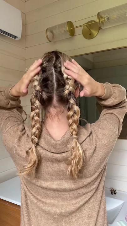 Braided Hair Tutorial, Hot Haircuts, Pigtail Braids, Greasy Hair Hairstyles, Pigtail Hairstyles, Braided Hairstyles Tutorials, Braid Out, Back To School Hairstyles, Braids For Short Hair