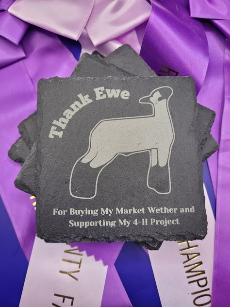 4h Buyers Gift Ideas, 4-h Poster Ideas, Show Lambs, Show Sheep, Sheep Graphic, Ffa Ideas, Fair Week, Thank You Baskets, Reuse Boxes