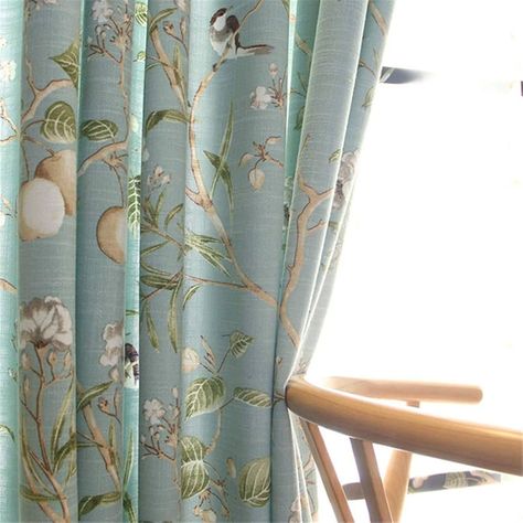 Amazon.com: Vintage Birds Curtains 63 Inches Length Farmhouse Linen Blend Curtain Panels for Patio Door Grommet Half Light Blocking Country Style Floral Print Drapes for Home Decor 1 Panel W39 X L63 Inch : Home & Kitchen Green Kitchen Curtains, Window Bathroom, Bird Curtains, Country Style Curtains, Different House Styles, Window Rods, Voile Panels, Small Window Curtains, Decorative Curtain Rods