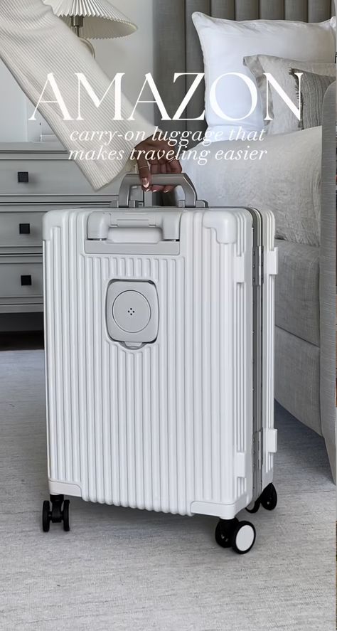 AMAZON -carry on luggge that makes travelling easier. RIMOVA look alike and even more functional and has so many features. Goes in and out of stock, don't miss it! Hard Case Luggage, Suitcases Travel, Carry On Packing Tips, Checked Luggage, Travel Must Haves, Luggage Suitcase, Spinner Luggage, Carry On Suitcase, Hand Luggage