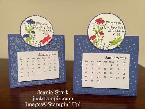 Easel Calendar, Calendar Cards, Post It Note Holders, Dragonfly Garden, Calendar Notes, Calendar Craft, Mini Calendars, Calendar Gifts, Crafty Gifts