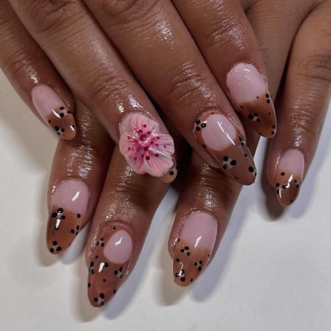 🌸 cheetah print w 3D flowers🐆 medium tier 2 gel x + 3D flowers Cheetah Flower Nails, 3d Flowers, Flower Nails, Cheetah Print, Nails, Flowers, Quick Saves