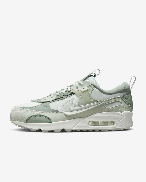 Nike Air Max Women Shoes, Green Nike Women Shoes, Nike Air Max Futura 90, Cute Nike Sneakers For Women, Nike Air Max Shoes Women, Air Max Fits, Chunky Sneakers Nike, Nike Shoes Women Outfit Casual, Nike Air Max Futura