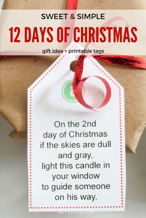 Spread some cheer this holiday season with the simplest and sweetest 12 Days of Christmas gift idea. Each day has a poem to go along with an inexpensive gift. Click through for the gift list and tags. 12 Days Of Xmas, Christmas Tags Printable, Christmas Poems, Twelve Days Of Christmas, Christmas Printable, Inexpensive Gift, Christmas Gift Idea, Homemade Christmas Gifts, Printable Tags