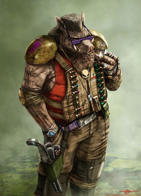 Even the Foot Clan has to provide union mandated smoke breaks Bebop by SharpWriter on DeviantArt Tmnt Villains, Animal Warrior, Bebop And Rocksteady, Arte Ninja, Art Alien, Teenage Mutant Ninja Turtles Artwork, Teenage Mutant Ninja Turtles Art, Ninja Turtles Artwork, Teenage Ninja