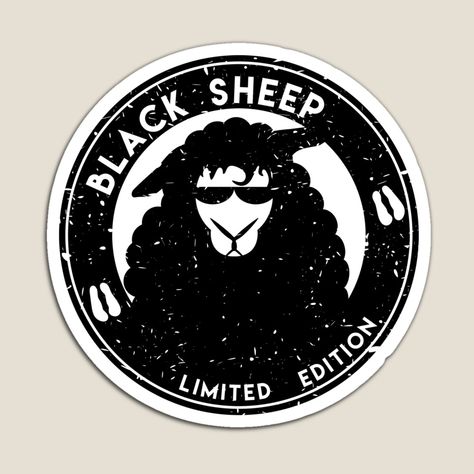 Black Sheep Design, Black Sheep Logo Design, Black Sheep Tattoo Ideas, Black Sheep Logo, Black Sheep Art, Black Sheep Tattoo, Sheep Sticker, Be The Exception, Sheep Logo