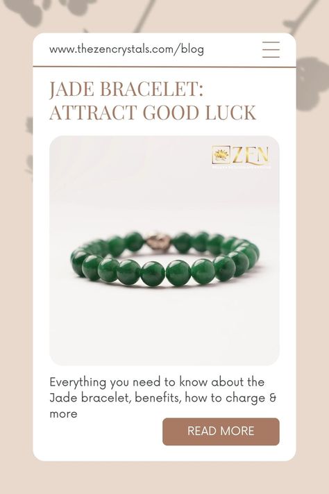 The Zen Crystals Jade Bracelet Green Jade Bracelet, Wealth And Abundance, Bracelets With Meaning, The Zen, Jade Bangle, Jade Bracelet, Jade Stone, Green Jade, Jade Green