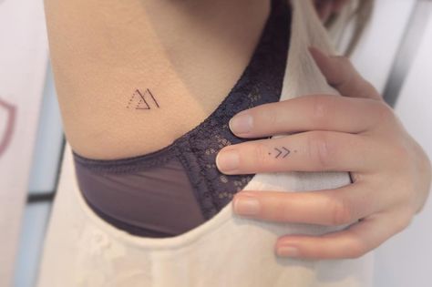 Tattoo Ideas Triangle, Hidden Tattoo Placement For Women, Hidden Tattoo Placement, Berg Tattoo, Glyph Tattoo, Tattoo Spots, M Tattoos, Hidden Tattoos, Helix Piercings