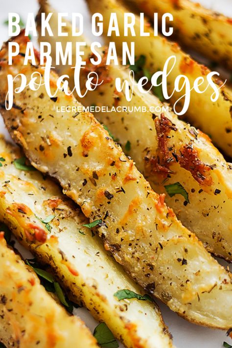 Baked Garlic Parmesan Potato Wedges, Garlic Parmesan Potato Wedges, Garlic Potato Wedges, Seasoned Potato Wedges, Parmesan Potato Wedges, Parmesan Potato, Garlic Parmesan Potatoes, Potato Wedges Recipe, Wedges Recipe