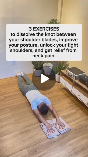 Madz Mariwa 🇵🇭 on Instagram: "Dissolve knot between your shoulder blades, Improve your posture, and relieve neck pain!!" Exercise Neck, Shoulder Rehab Exercises, Relieve Neck Pain, Tight Shoulders, Back Exercise, Back Health, Neck Relief, Shoulder Exercises, Neck Exercises