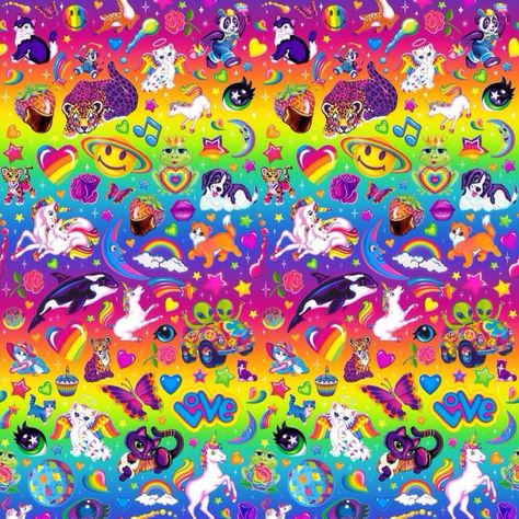 Lisa Frank square background Square Background, Lisa Frank Stickers, Kidcore Aesthetic, Pen Diy, Art Journal Therapy, Pop Art Wallpaper, Lisa Frank, Rainbow Art, Phone Themes