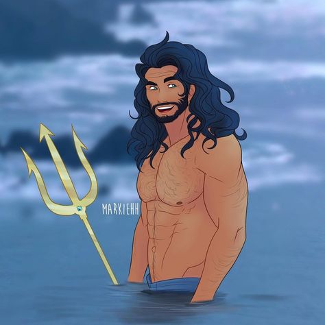 Poseidon Drawing, Greek Titans, Percy Jackson Drawings, Roman Myth, Loved Drawing, Christmas Party Photo, Epic Characters, Percy Jackson Fan Art, Greek And Roman Mythology