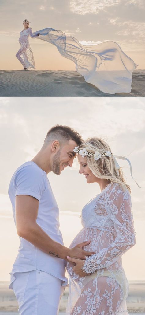 Photos Couple Plage, Maternity Shoot Beach, Photo Bb, Baby Bump Photoshoot, Maternity Beach, Beach Maternity Photos, Maternity Pics, Shotting Photo, Beach Maternity