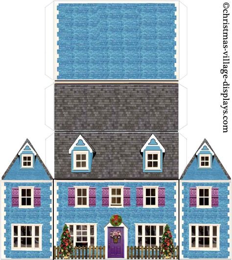 Christmas Village Card Model Printable Model Card Houses, Miniature Projects Free Printable, Mini House Template Free Printable, 3d House Printable, Paper Model House Free Printable, 3d Paper Houses Free Printable, Paper Buildings Free Printable, 3d Printable Templates, Free Paper Models Printable Templates