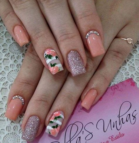 Color Melon, Gel Toe Nails, Summer Toe Nails, Pretty Nail Art, Nails Desing, Nail Designs Spring, Floral Nails, Creative Nails, Flower Nails