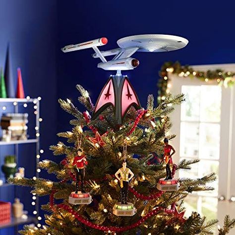 Star Trek Christmas, Original Star Trek, United Federation Of Planets, Plastic Christmas Tree, Sound And Light, Colonial Christmas, Gift Drawing, Star Trek Enterprise, Christmas Tree Topper