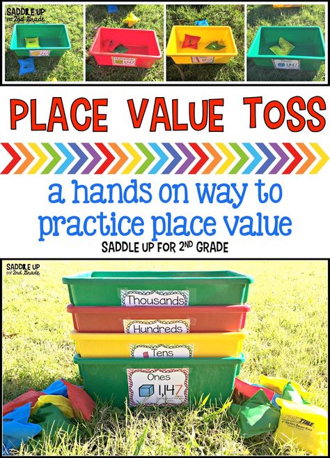 Place Value Toss is one of my favorite games to play when teaching and reviewing place value. It's hand on, engaging, and the kids love it. You can read all about how to play it on my blog. Teaching Place Values, Math Night, Place Value Activities, Math Charts, Math Place Value, Math Games For Kids, Innovation Lab, Teaching Skills, Second Grade Math