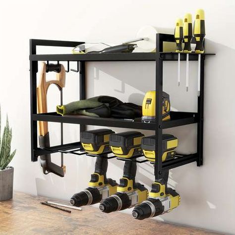 Power Tool Organizer, Shelf Hanger, Garage Tool Organization, Utility Shelves, Tool Box Storage, Hanger Storage, Garage Storage Organization, Garage Tools, Car Storage