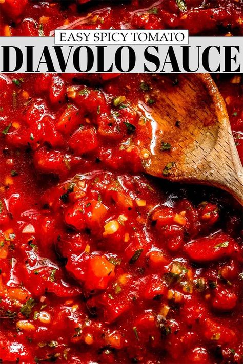 Sausage Fra Diavolo, Spicy Marinara Pasta, Pasta Diavolo Recipe, Spicy Tomato Sauce Recipe, Pomadora Sauce, Spicy Spaghetti Recipes, Pasta Diavolo, Recipes With Marinara Sauce, Diavolo Sauce Recipe