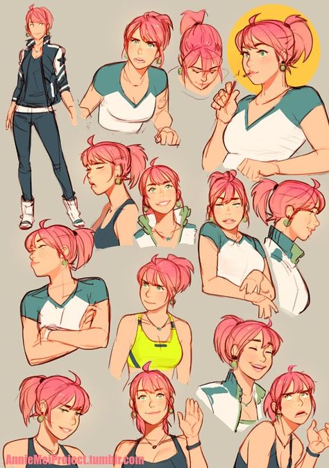 ctchrysler Character Poses, Character Design References, Drawing Poses, Art Reference Poses, 그림 그리기, Character Drawing, Pink Hair, Character Design Inspiration, Character Concept