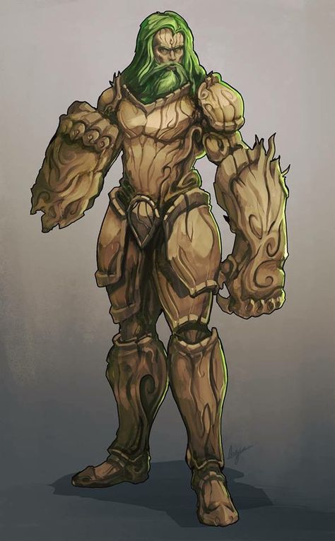 Druid, monk, wood armor Knights Armor, Monsters Creatures, Tree Man, Heroic Fantasy, 다크 판타지, Fantasy Races, Dungeons And Dragons Characters, Manama, Fantasy Monster