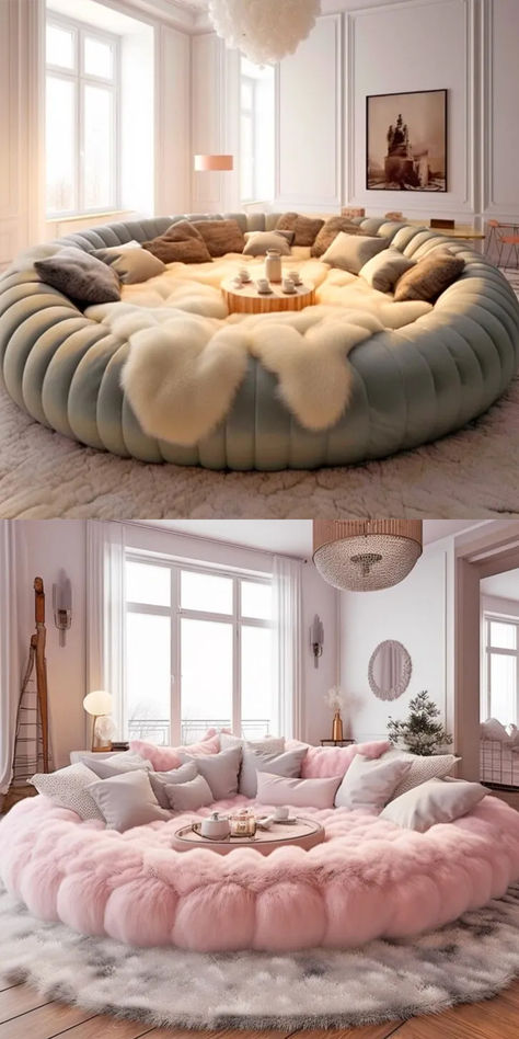 Imagine the softest, fluffiest cloud. Now imagine it’s a sofa. These sofas allow you to lie down, stretch out, roll around, and be the epitome of lazy luxury. And that’s just for one person.Now amplify that coziness by four or five times. That’s right! These big boys can snugly fit 4-5 people, making it the communal spot for friends and family to gather. Movie Sofa, Wooden Garden Bed, Best Bedroom, Classy Decor, Being Creative, Amazon Home Decor, Pallet Furniture Outdoor, Furniture Side Tables, Room Idea