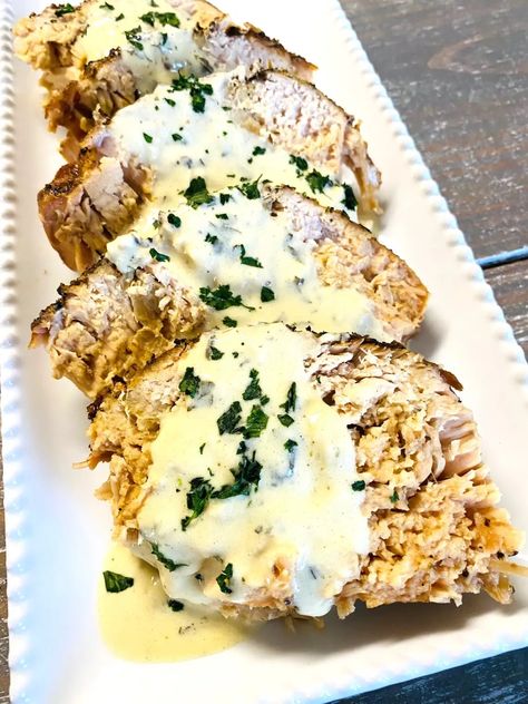 Pork Tenderloin And Apples, Maple Pork Tenderloin, Garlic Parmesan Pork Chops, Tenderloin Recipes Crockpot, Easy Pork Tenderloin Recipes, Maple Pork, Easy Pork Tenderloin, Stuffed Pork Loin, Parmesan Pork Chops