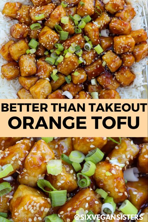 Orange Tofu Recipe, Orange Tofu, Tofu Recipes Healthy, Plat Vegan, Tofu Recipes Vegan, Tofu Recipe, Tofu Dishes, Tasty Vegetarian Recipes, Vegetarian Dinners