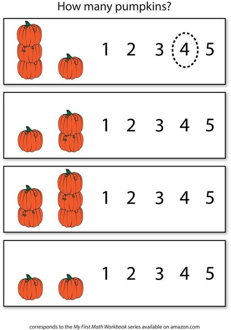 Pumpkin Worksheets Preschool, Autumn Activities For Preschool, Pumpkin Activities For Preschool, Preschool Fall Math, Worksheet For Preschoolers, Counting Worksheet, Fall Math Activities, Diy Toddler Toys, Holiday Worksheets