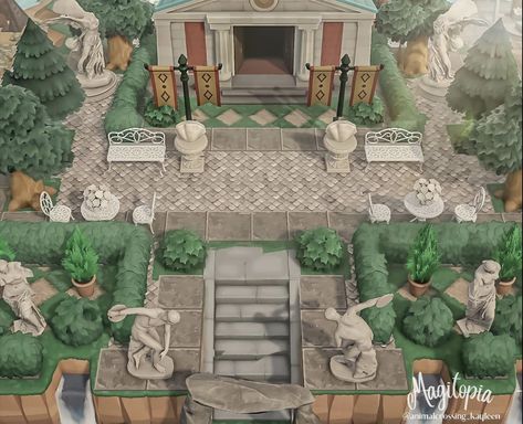 Zen Garden Animal Crossing, Motif Acnl, Tax Evasion, Cobble Stone, Map Layout, Path Design, Garden Animals, Stone Path, New Animal Crossing