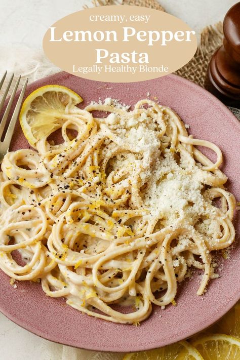 Lemon Pepper Pasta Recipes, Pine Nuts Pasta, Lemon Pepper Pasta, Party Dinners, Pasta Lemon, Dinners Ideas, Hearty Recipes, Draw Eyebrows, Pink Plate